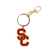 USC Trojans SC Interlock Glitter Keychain